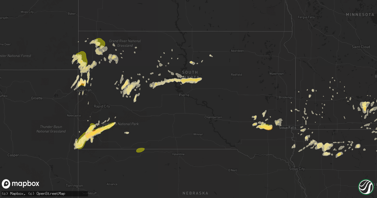Hail map in South Dakota on June 17, 2014
