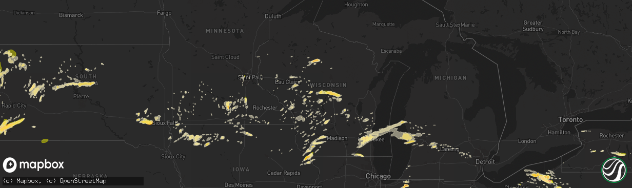 Hail map in Wisconsin on June 17, 2014