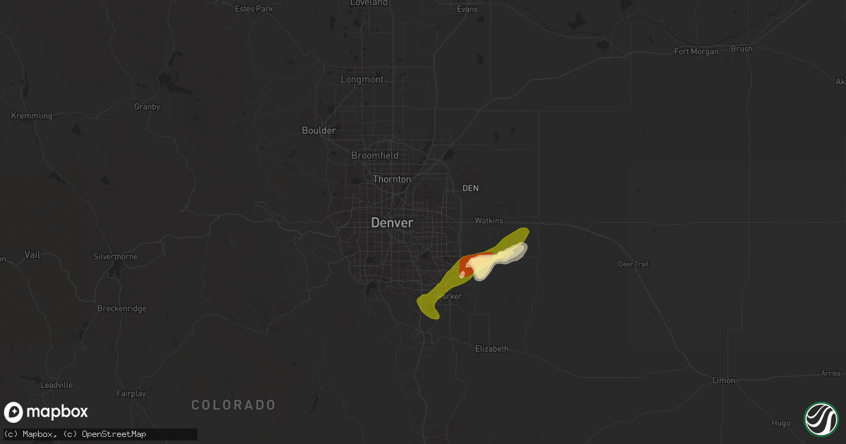 Hail map in Aurora, CO on June 17, 2015