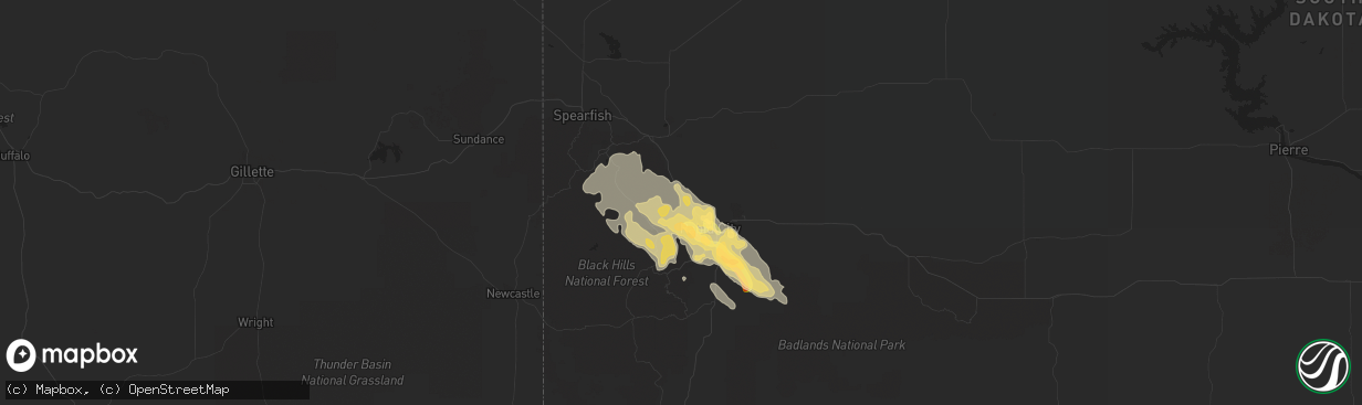 Hail map in Black Hawk, SD on June 17, 2015