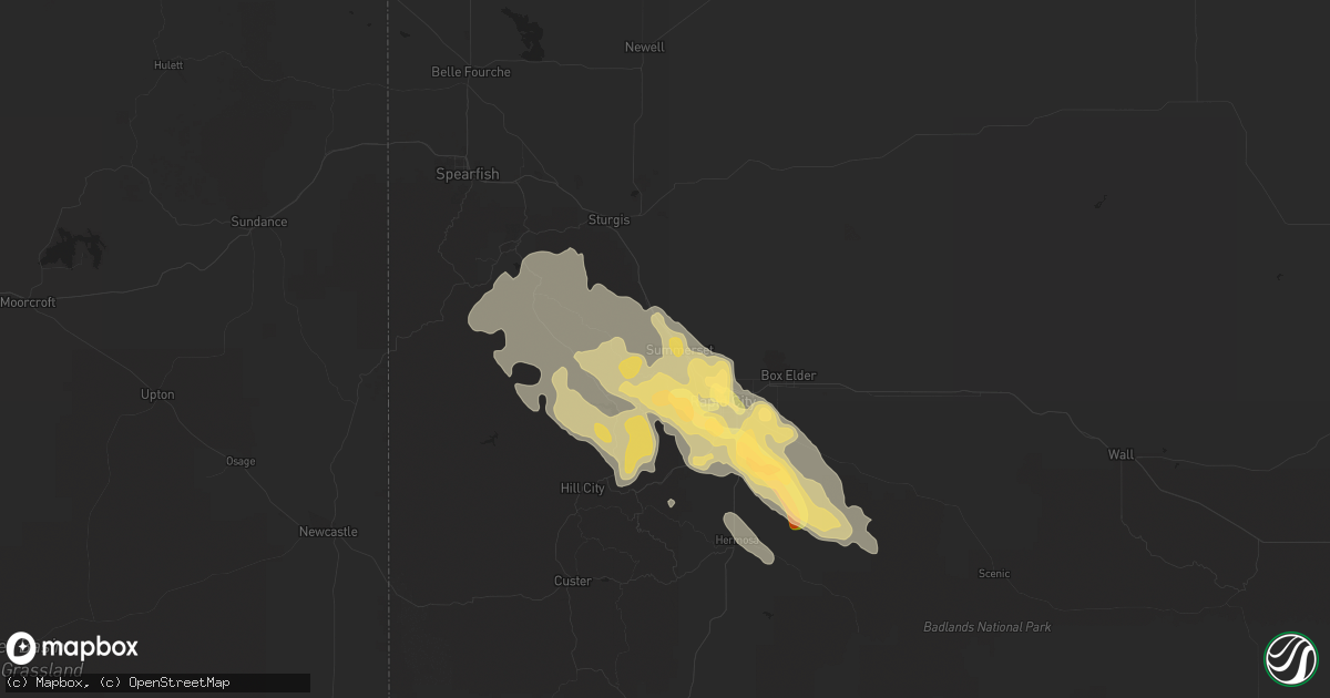 Hail map in Black Hawk, SD on June 17, 2015