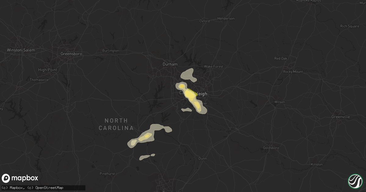 Hail map in Cary, NC on June 17, 2015