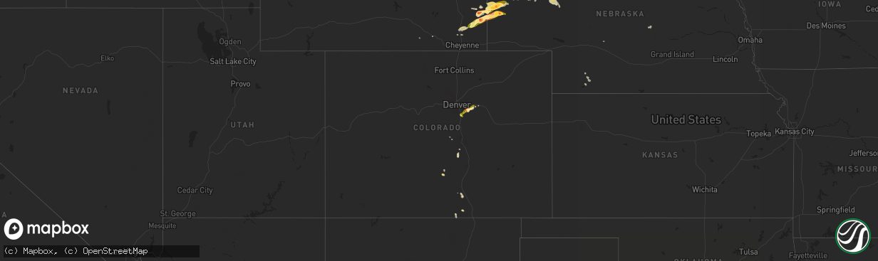 Hail map in Colorado on June 17, 2015