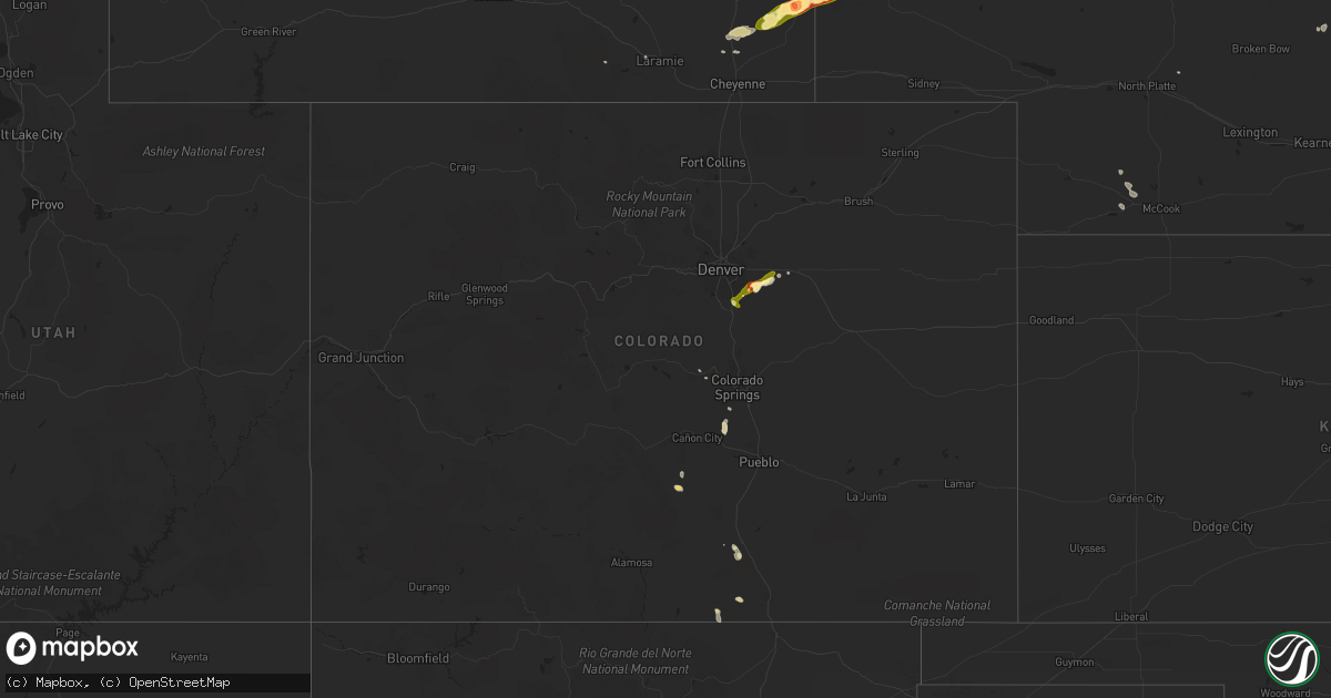 Hail map in Colorado on June 17, 2015