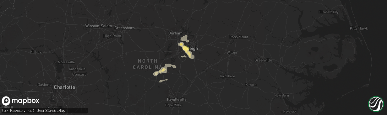 Hail map in Garner, NC on June 17, 2015