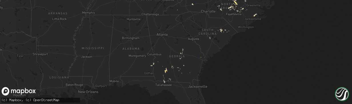 Hail map in Georgia on June 17, 2015