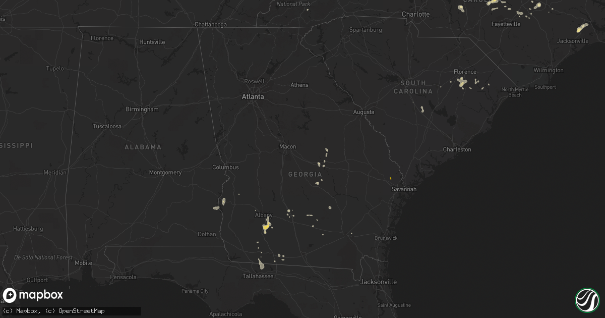 Hail map in Georgia on June 17, 2015