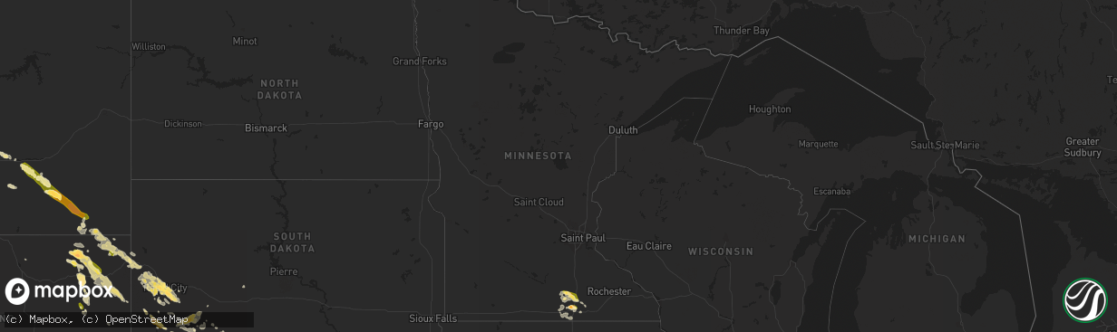 Hail map in Minnesota on June 17, 2015