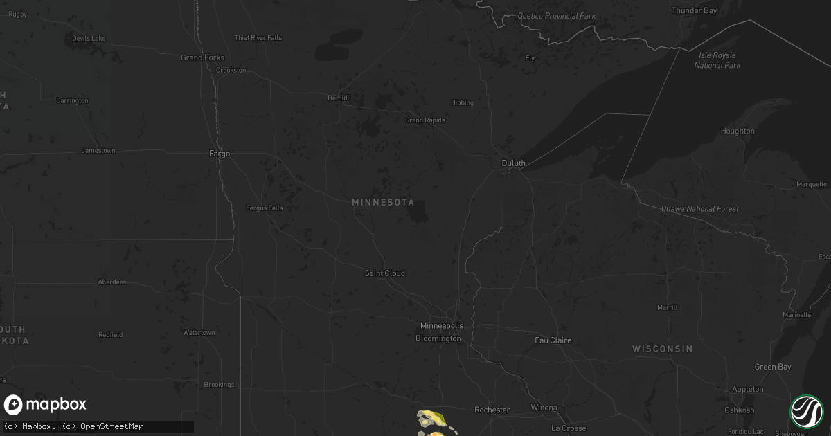 Hail map in Minnesota on June 17, 2015