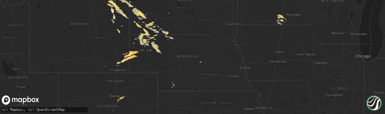 Hail map in Nebraska on June 17, 2015