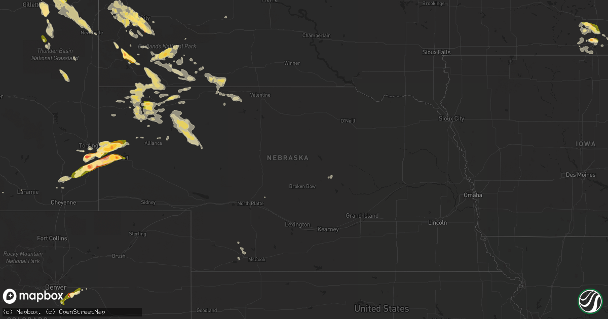 Hail map in Nebraska on June 17, 2015