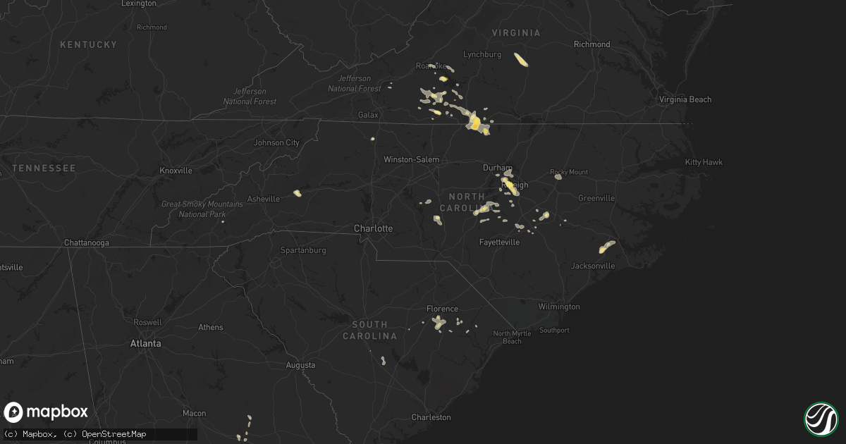 Hail map in North Carolina on June 17, 2015