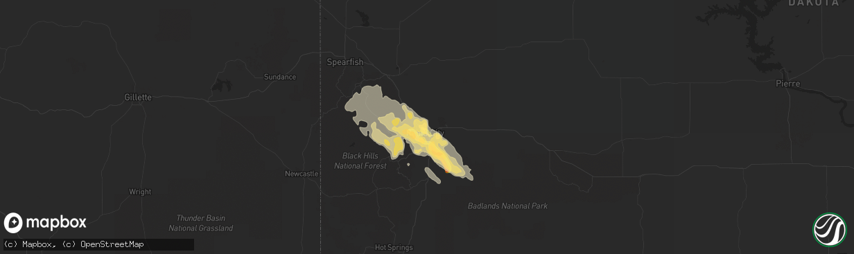 Hail map in Rapid City, SD on June 17, 2015