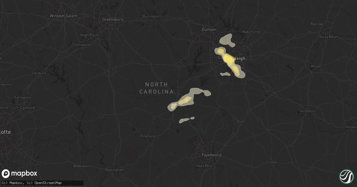 Hail map in Sanford, NC on June 17, 2015
