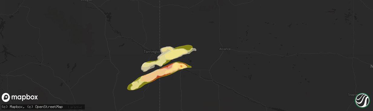 Hail map in Scottsbluff, NE on June 17, 2015