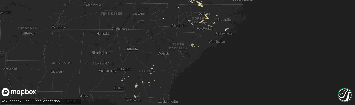 Hail map in South Carolina on June 17, 2015