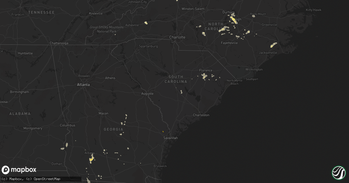 Hail map in South Carolina on June 17, 2015