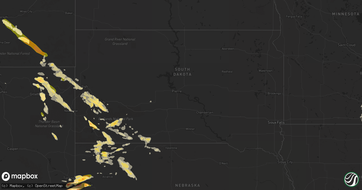 Hail map in South Dakota on June 17, 2015