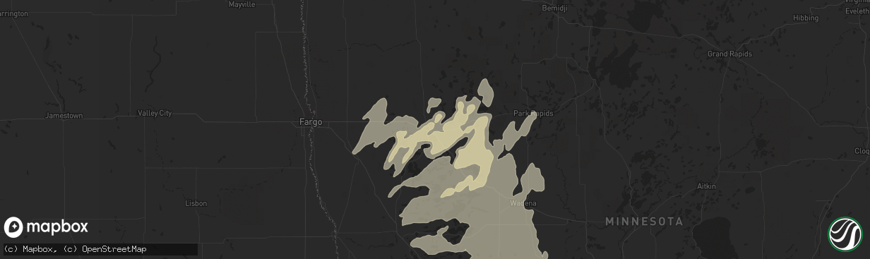 Hail map in Detroit Lakes, MN on June 17, 2016
