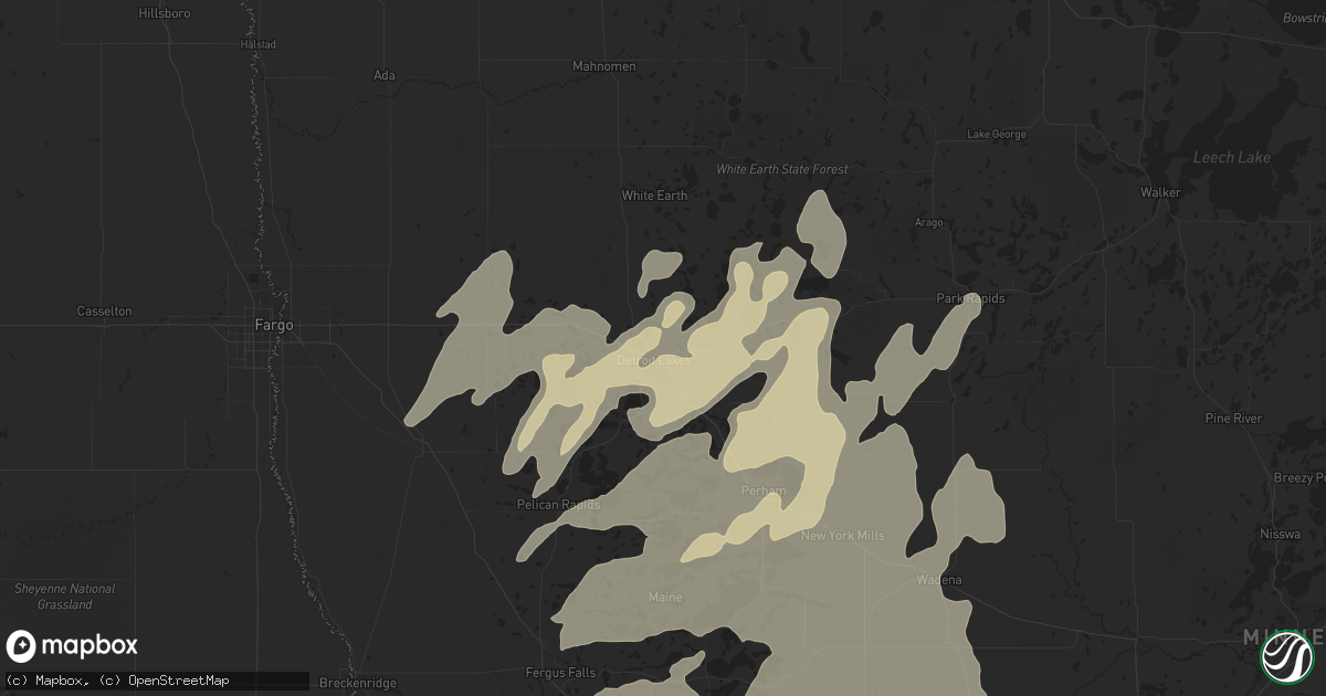Hail map in Detroit Lakes, MN on June 17, 2016