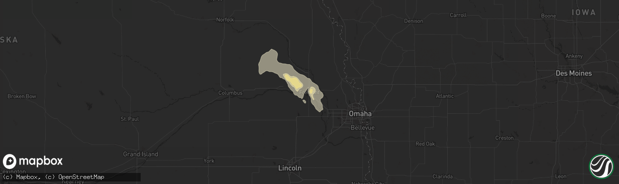Hail map in Fremont, NE on June 17, 2016