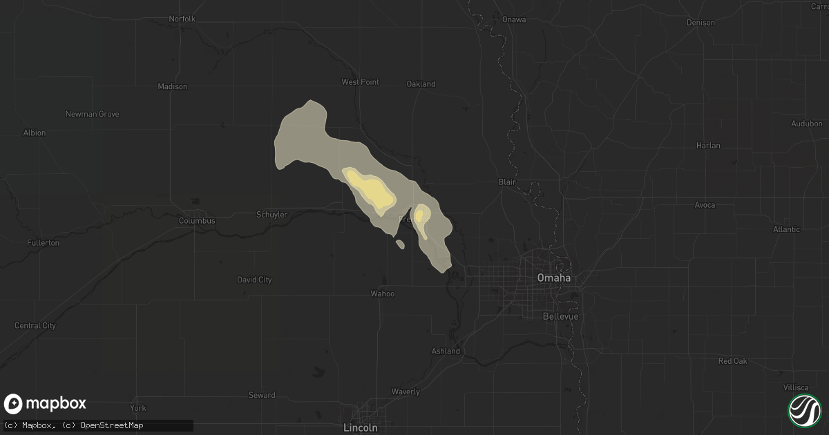 Hail map in Fremont, NE on June 17, 2016