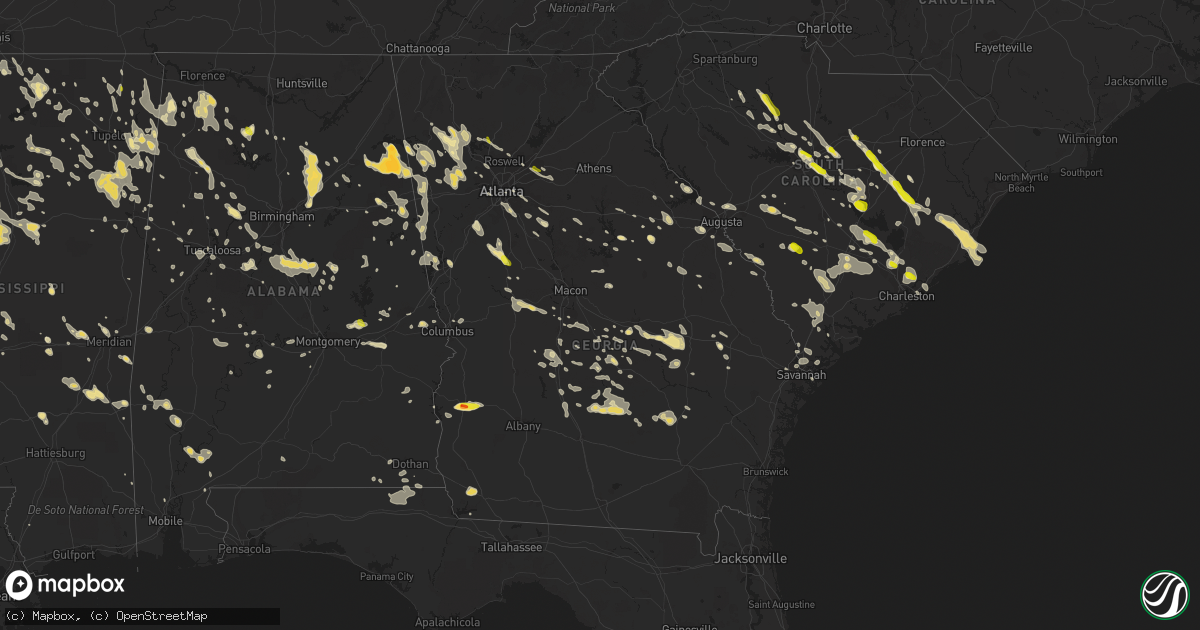Hail map in Georgia on June 17, 2016