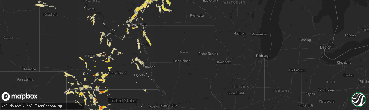 Hail map in Iowa on June 17, 2016