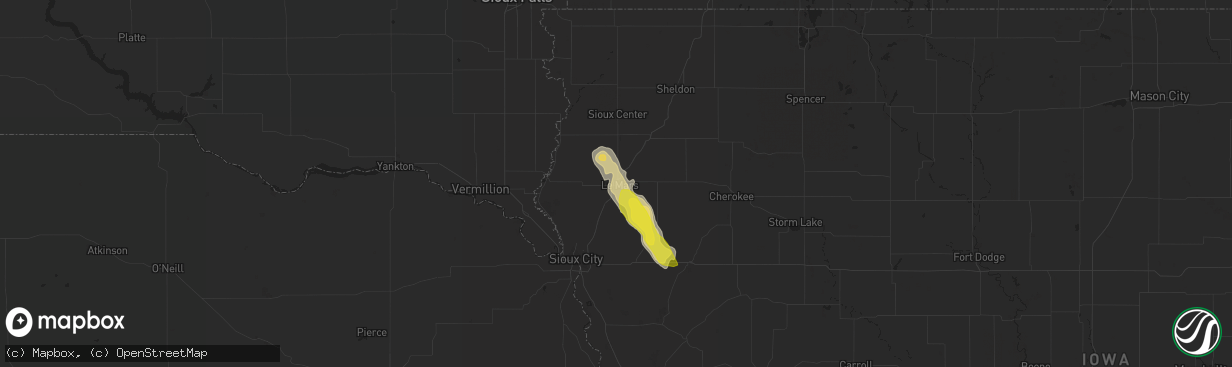Hail map in Le Mars, IA on June 17, 2016