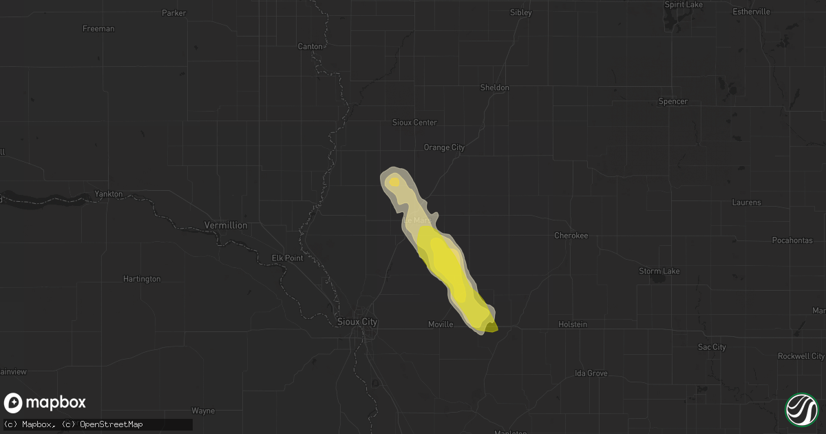Hail map in Le Mars, IA on June 17, 2016