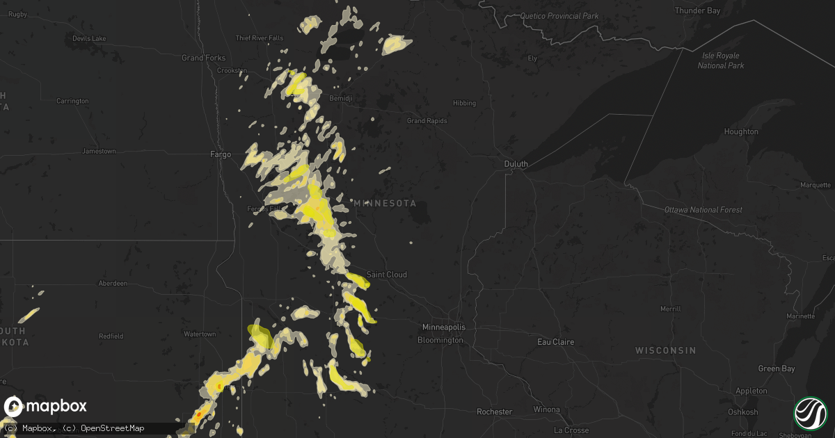 Hail map in Minnesota on June 17, 2016