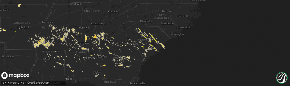 Hail map in South Carolina on June 17, 2016
