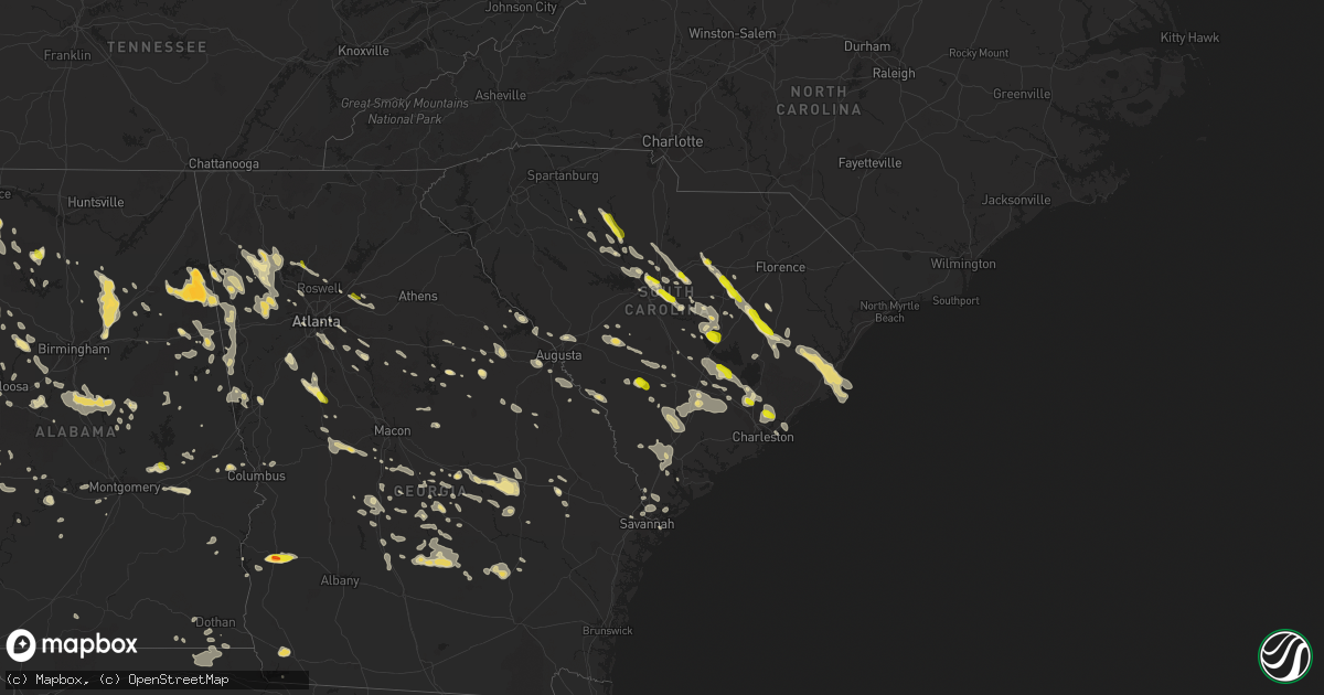 Hail map in South Carolina on June 17, 2016