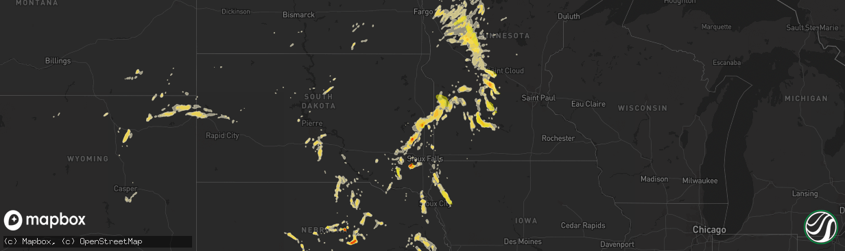 Hail map on June 17, 2016
