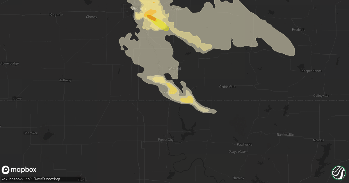 Hail map in Arkansas City, KS on June 17, 2017