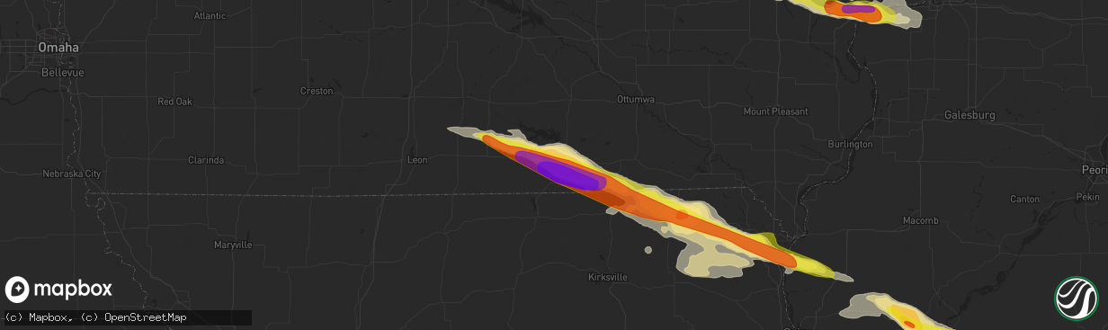 Hail map in Centerville, IA on June 17, 2017