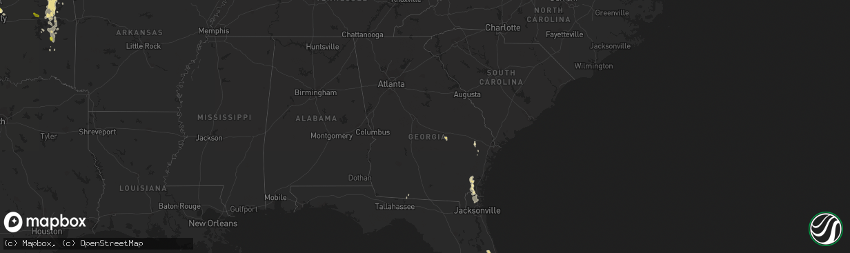 Hail map in Georgia on June 17, 2017