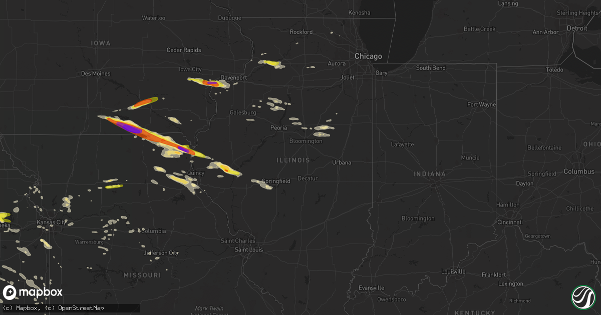 Hail map in Illinois on June 17, 2017