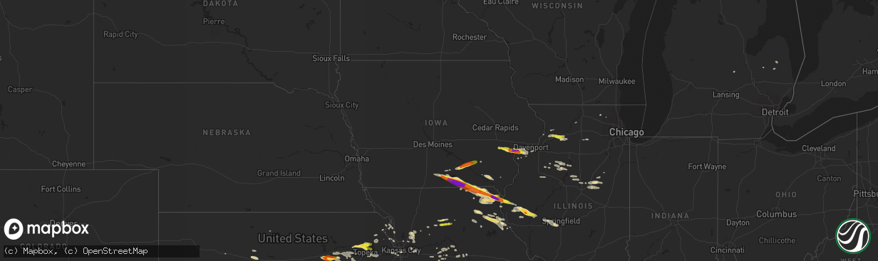 Hail map in Iowa on June 17, 2017