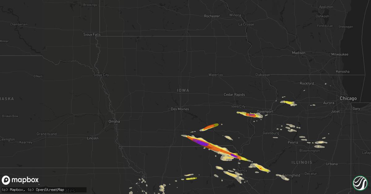 Hail map in Iowa on June 17, 2017