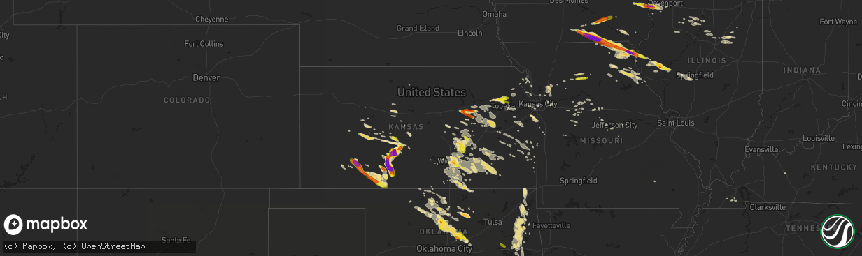 Hail map in Kansas on June 17, 2017