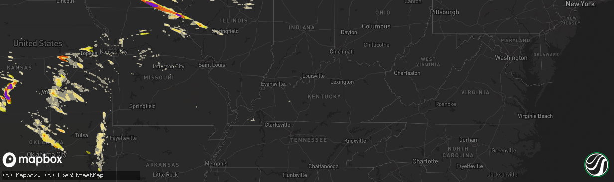 Hail map in Kentucky on June 17, 2017