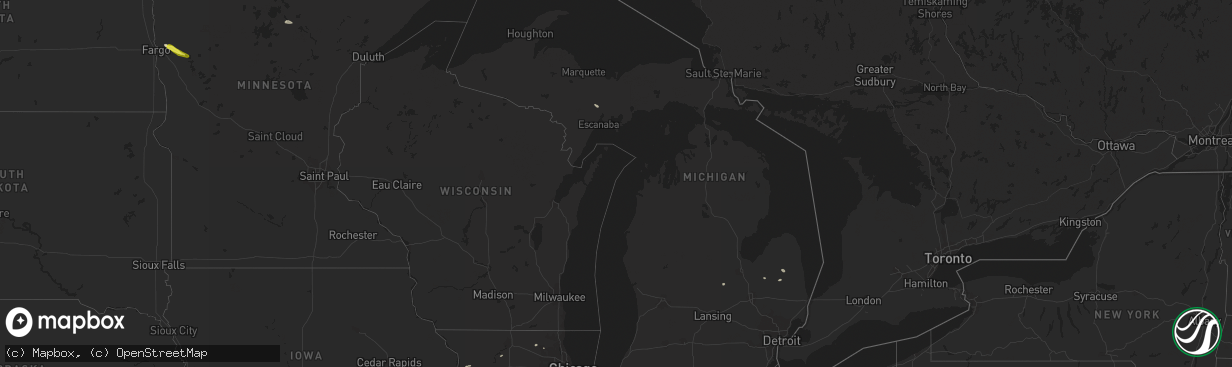 Hail map in Michigan on June 17, 2017