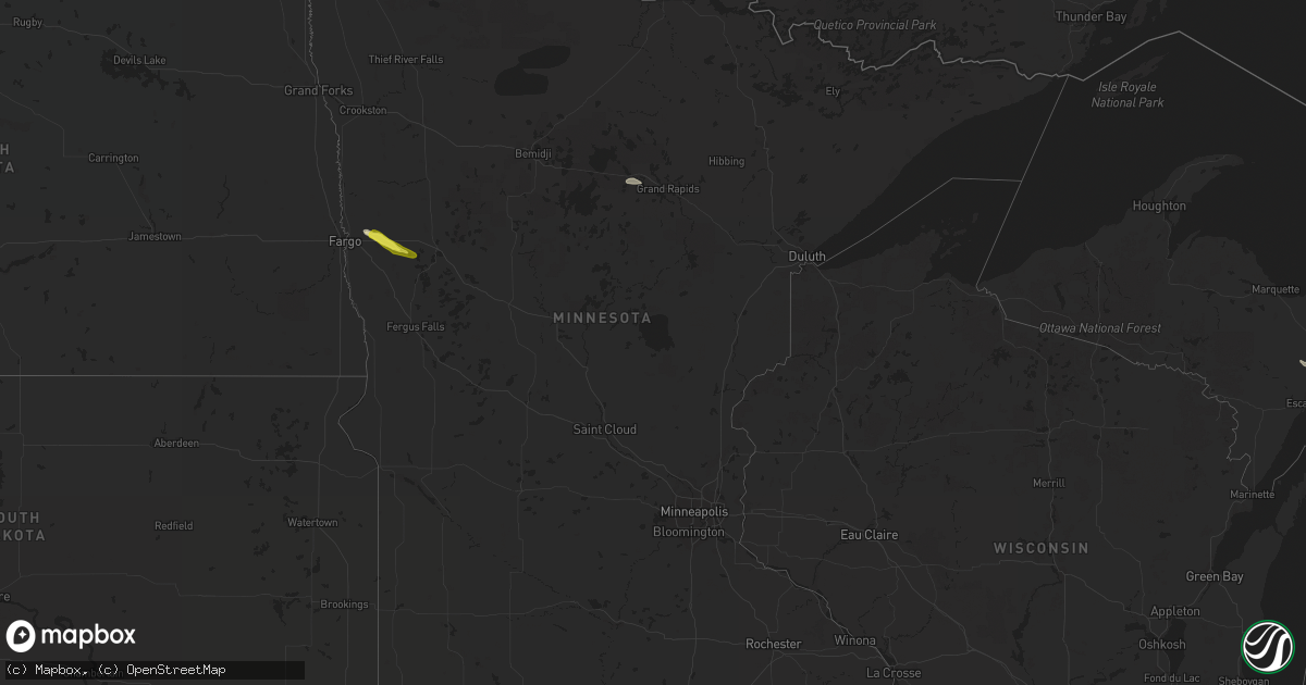 Hail map in Minnesota on June 17, 2017
