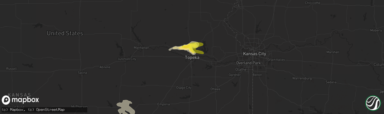 Hail map in Topeka, KS on June 17, 2017