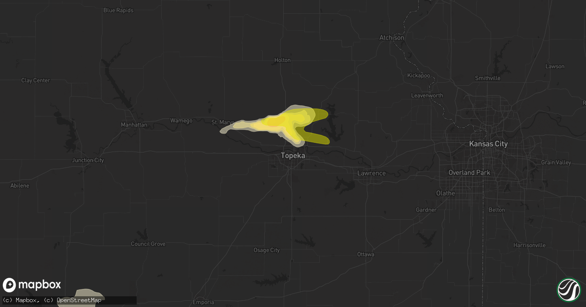 Hail map in Topeka, KS on June 17, 2017