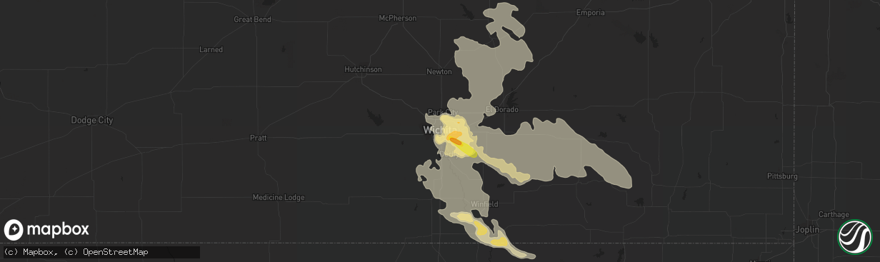 Hail map in Wichita, KS on June 17, 2017