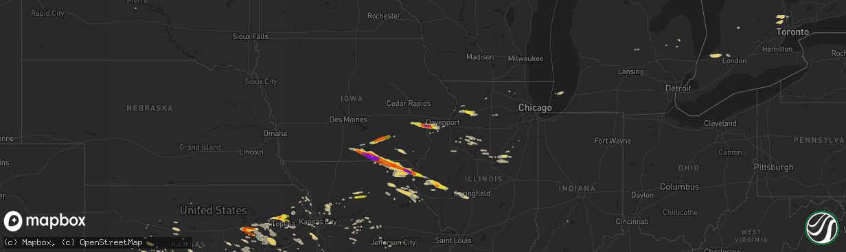 Hail map on June 17, 2017