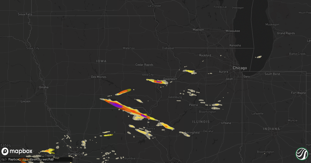 Hail map on June 17, 2017