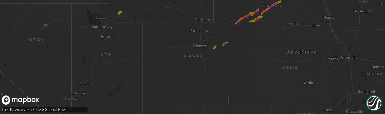 Hail map in Colorado on June 17, 2018